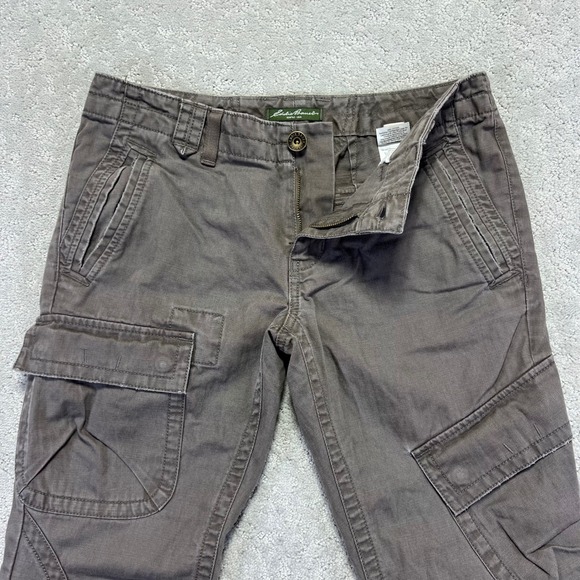 Eddie Bauer Cargo Pants Womens Size 8 Brown Cotton Utility Outdoor Low Rise - Picture 2 of 14